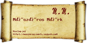 Mészáros Márk névjegykártya