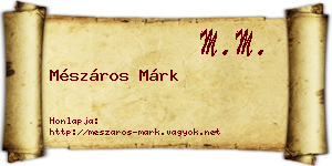 Mészáros Márk névjegykártya